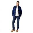thumbnail image 4 of Dickies Women's Flannel High Pile Fleece Lined Chore Coat,Surf Blue/Black Buffalo Plaid, XL, 4 of 5