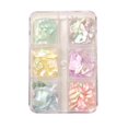 thumbnail image 2 of Juego de 6 rejillas de joyería de concha natural, rebanadas de abulón de color bahía de Bohai, finas, de color mágico, de alto brillo, para uñas, 2 of 5
