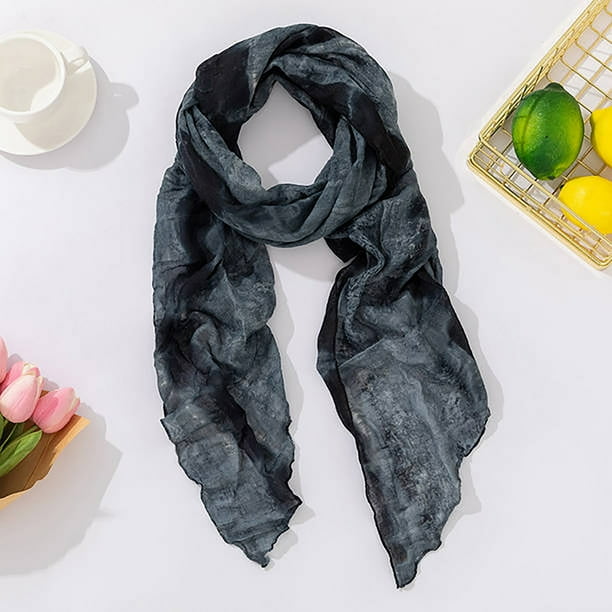 Bufandas de estilo étnico para mujer, corbata y bufanda de lino, chal de lino para primavera y verano, bufanda fina, protección para el cuello, bufanda versátil, bufanda para mujer