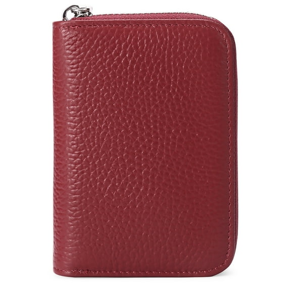 Radetop top cowhide small card bag, RFID shielding, zipper, business card wallet