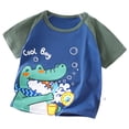 thumbnail image 1 of Akiihool T-Shirts Unis pour Garçons T-Shirt à Manches Courtes pour Garçons avec Logo Col Ras du Cou, Doux, Confortable, Coupe Décontractée (Vert, 2-3 Ans), 1 of 4