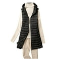 thumbnail image 2 of Qulqfy Puffer Jacket Womens Black Lightweight Hooded Long Warm Sleeveless Zip Up Quilted Vest Womens Winter Coats 3XL, 2 of 8