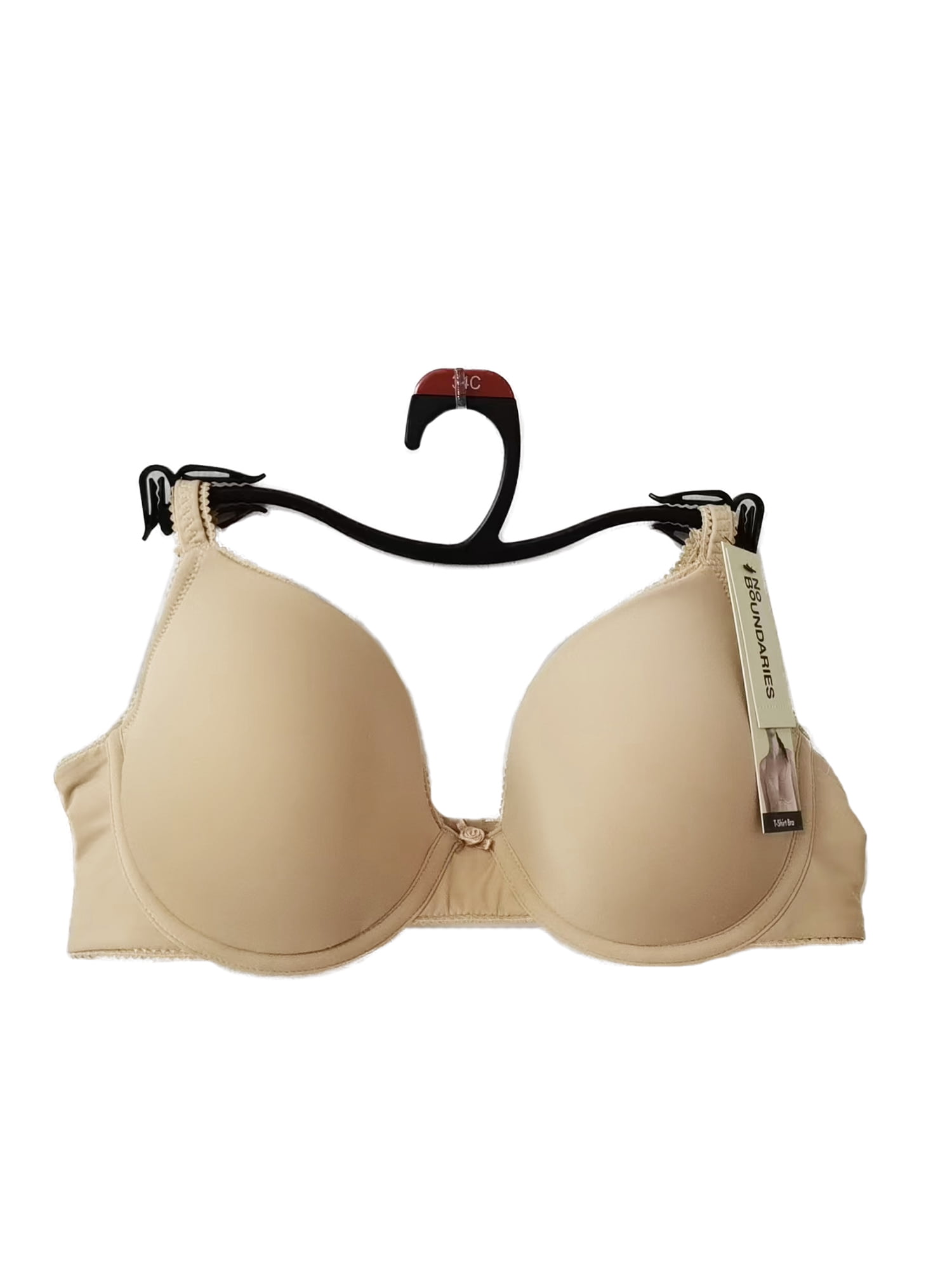 No Boundaries Micro Lightly Lined Demi T-Shirt Bra, Women's 32B-40DD