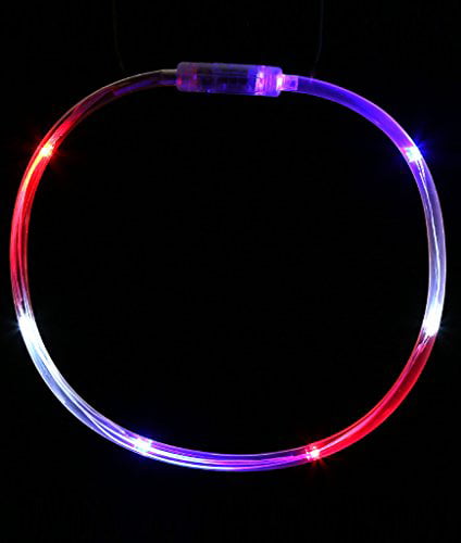 Fun Central O556 27 Inches LED Light Up Necklace 1 Pc LED Light Necklace Multicolor LED Light Chaser Necklace 