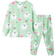 thumbnail image 2 of sususu Girls Halloween Pajamas - Kids 2 Piece Girl's PJ Set For Holiday - Long Sleeve Shirt & Pants (Light Green,2-3 Years), 2 of 4