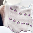 thumbnail image 5 of Zhengup 5 Pairs Purple Floral Socks Y2K Vintage Embroidered and Patterned Crew Socks Ankle Ruffled Warm Fairycore Dress Socks, 5 of 7