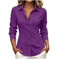 thumbnail image 3 of gbyLJF Womens Button Down Dress Shirts Slim Fit Casual Long Sleeve Basic Shirt for Office Work Evening Outing, 3 of 6
