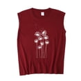 thumbnail image 4 of Pompotops Mode T-shirt Décontracté Sans Manches à Col Rond Imprimé Lettre pour Femmes Été, 4 of 4