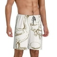 thumbnail image 2 of Rocae Hand Drawn Goose for Men's Soft Sleep Pajama Shorts, Waistband and Pockets-X-Large, 2 of 6