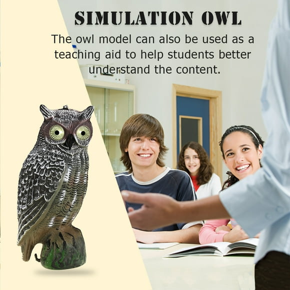 Rdeghly Prowler Owl Solar Powered Predator Decoy Bird Scarer Garden Decor