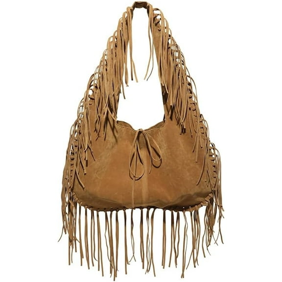 SPEKSEE Vintage Fringe Hobo Bag with Tassel Underarm Purse Hippie Western Cowgirl Purse Tote Bag for Women