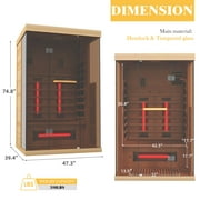 Erinnyees 1-2 Person Infrared Sauna, Wooden Home Sauna