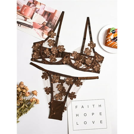 

Sexy Floral Embroidered Lace Lingerie Set