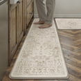 thumbnail image 3 of BERTHMEER Kitchen Rugs for Floor 2 Piece, 17.3"x30"+17.3"x59" Anti Fatigue Waterproof Beige Kitchen Mats, Non Slip Comfort Standing Mat Rug for Home, Sink, Laundry, Beige, 3 of 8