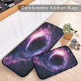 thumbnail image 5 of Dailycode 2 Pcs Kitchen Rug Set Non Slip Absorbent Soft Floor Mats for Kitchen Bathroom Black Hole and Purple Nebula 19.7"x27.6"+19.7"x47.2", 5 of 7
