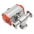 thumbnail image 5 of Miumaeov 1 Inch T-Type Sanitary Pneumatic Ball Valve Tri-Clamp Quick Ferrule 3-Way Air Actuated Ball 304 Stainless Steel, 5 of 17