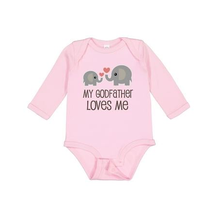 

Inktastic My Godfather Loves Me Godson Gift Baby Boy or Baby Girl Long Sleeve Bodysuit
