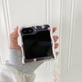 thumbnail image 4 of Case for Samsung Galaxy Z Flip 6 with Chain,Kawaii Floral Pattern Shockproof Protective Cover, Anti-Fall Phone Shell for Girls Women (Pink), 4 of 14