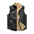 thumbnail image 2 of Men's Winter Puffer Vest Warm Fleece Lined Quilted Puffy Sleeveless Jacket Casual Outdoor Vests Black S, 2 of 7