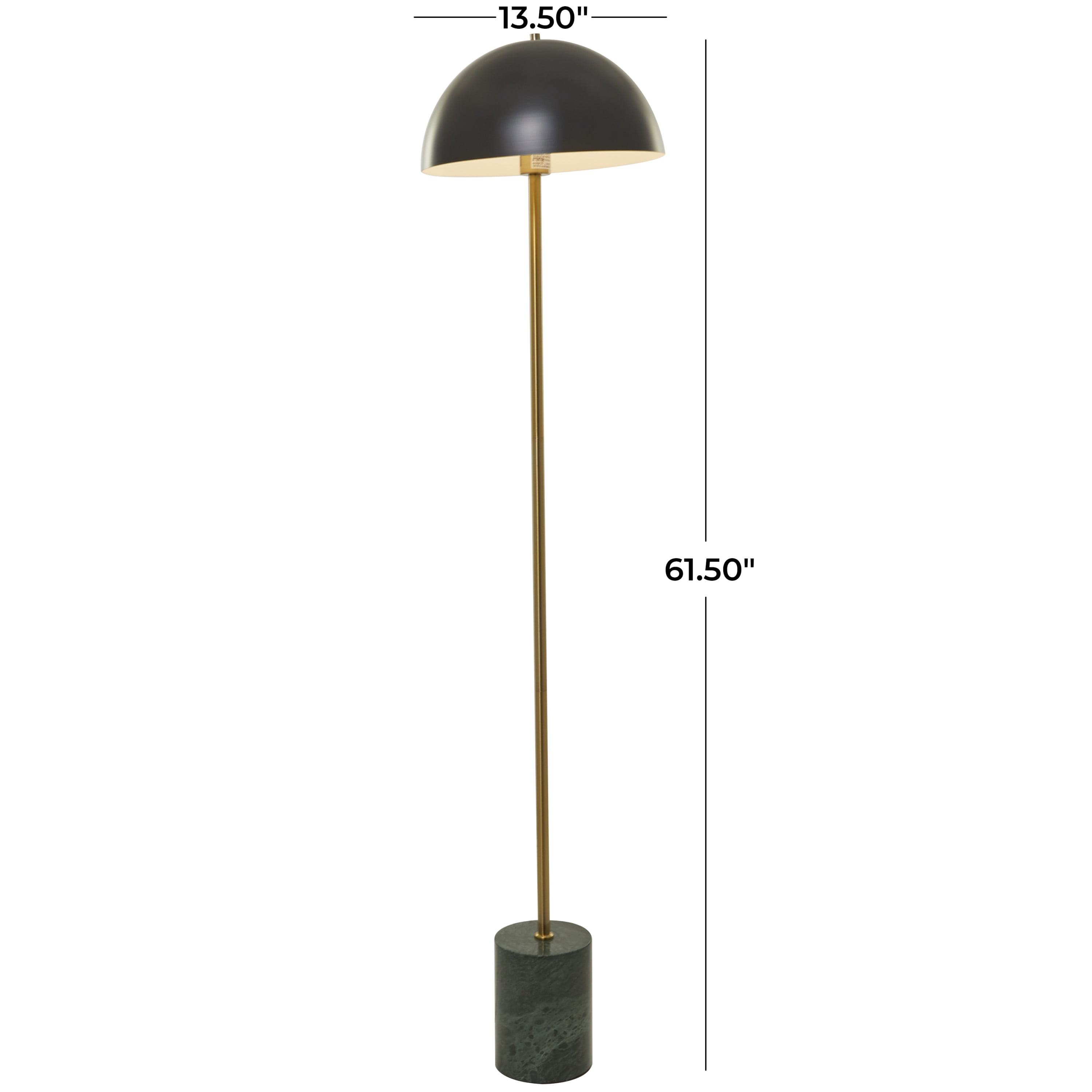 DecMode 14"W, 62"H Metal Contemporary Floor Lamp, Black, 1-Piece