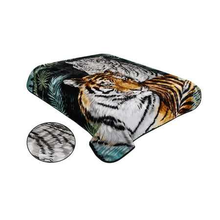 Jumbo Comforter - Osake Clearance Super Soft Luxury Blanket / Comforter Beautiful Design, 1 ply , Clearance Embossing Jumbo Size Super Soft Luxury Blanket / Comforter Beautiful Design, 2 tiger. TEBJ-31 DARK GREEN