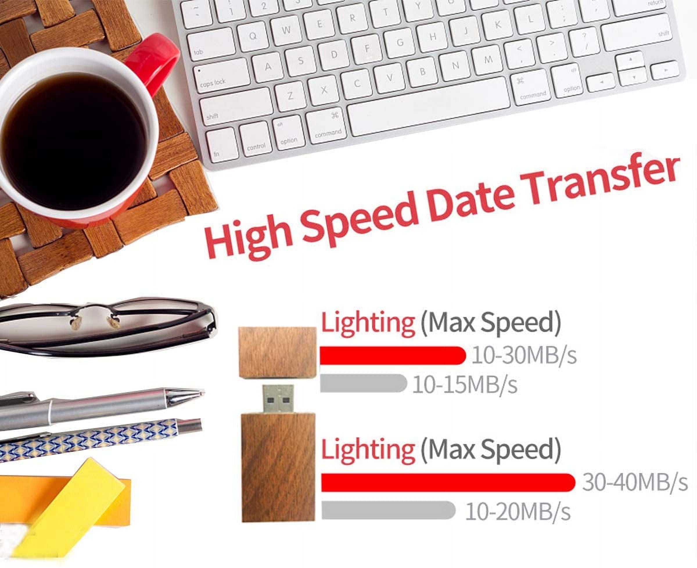 USB 64GB Flash Drive 10 Pack, Walnut Wood Flash Drives USB 2.0 Thumb Drives Wooden USB 64GB USB Stick Memory Stick