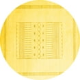 thumbnail image 1 of Ahgly Company Indoor Round Solid Yellow Modern Area Rugs, 4' Round, 1 of 4