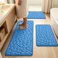 thumbnail image 6 of PoyoKee 3pcs Soft Bathroom Rugs, Sponge Density Pebbles Bath Mat, Non-Slide Absorbent Bathroom Rug for Laundry, Bath Mats Home Decor, 15" x 47" ,, 6 of 6