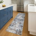 thumbnail image 2 of iOhouze Runner Rugs 2x6 Washable Runner Rug for Hallways Non Slip Kitchen Runner Low Pile Soft Printed Faux Wool Abstract Floor Runner for Inodoor Bedroom Entryway Laundry Room, Orange Grey, 2 of 9