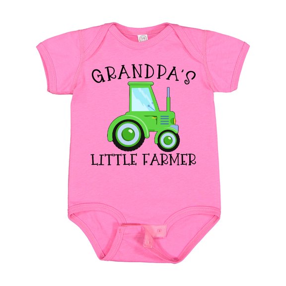 Inktastic Grandpa's Little Farmer Green Tractor Boys or Girls Baby Bodysuit