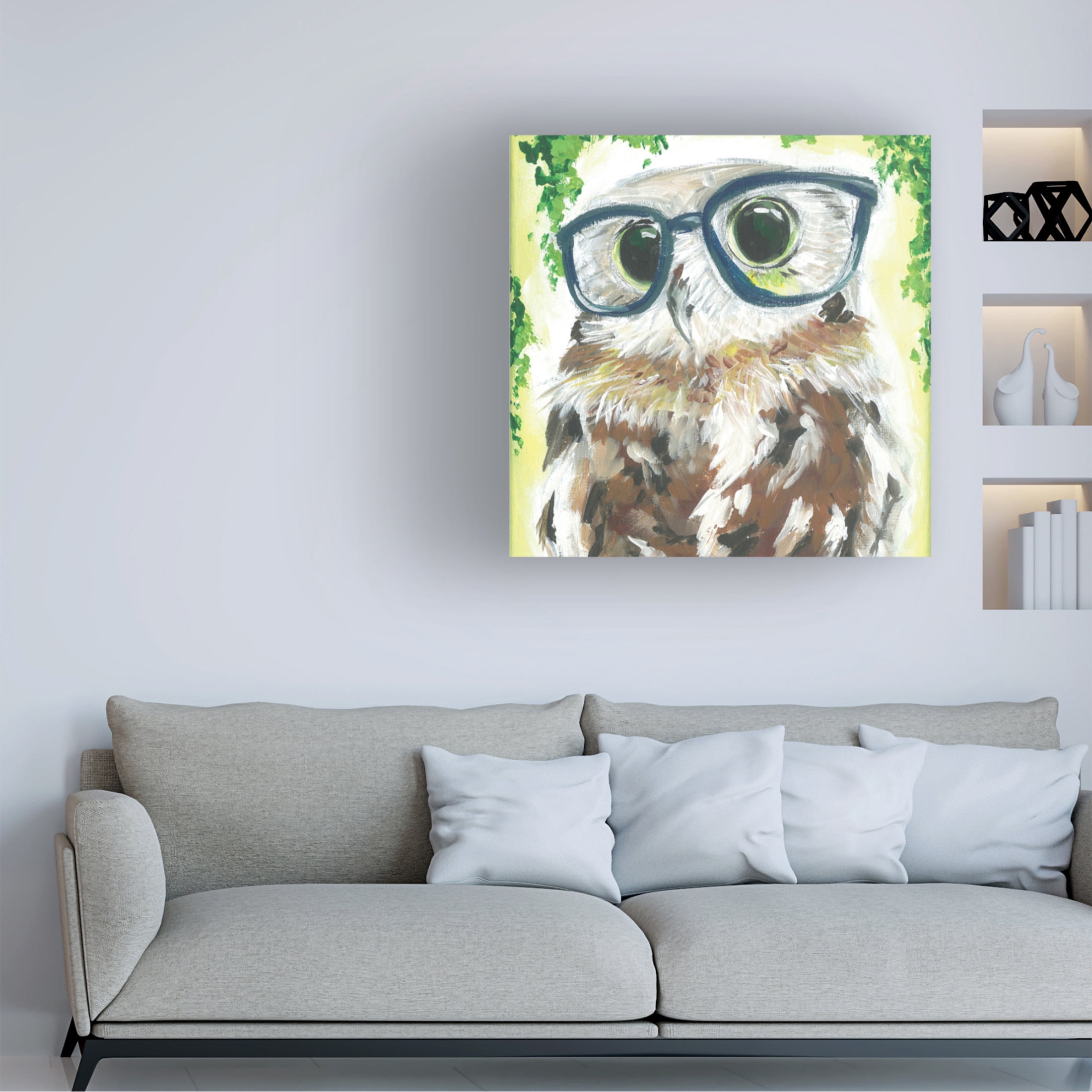 Canvas Wall Art - Jennifer Rutledge 'Dapper Animal VI' Wall Art for Living Room, Bedroom, or Office Décor by Trademark Fine Art - 24 x 24 Inches