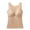 Beige, variant on Women's Embossed Thermal Vest, Built-in Bra Wire-Free Slim Fit Seamless Double Layer Thickened Base Layer for Autumn Winter Warmth and Daily Wear-Beige