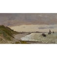 thumbnail image 2 of Claude Monet 24x15 Black Ornate Framed Double Matted Museum Art Print Titled: The Seashore at Sainte-Adresse (1864), 2 of 5