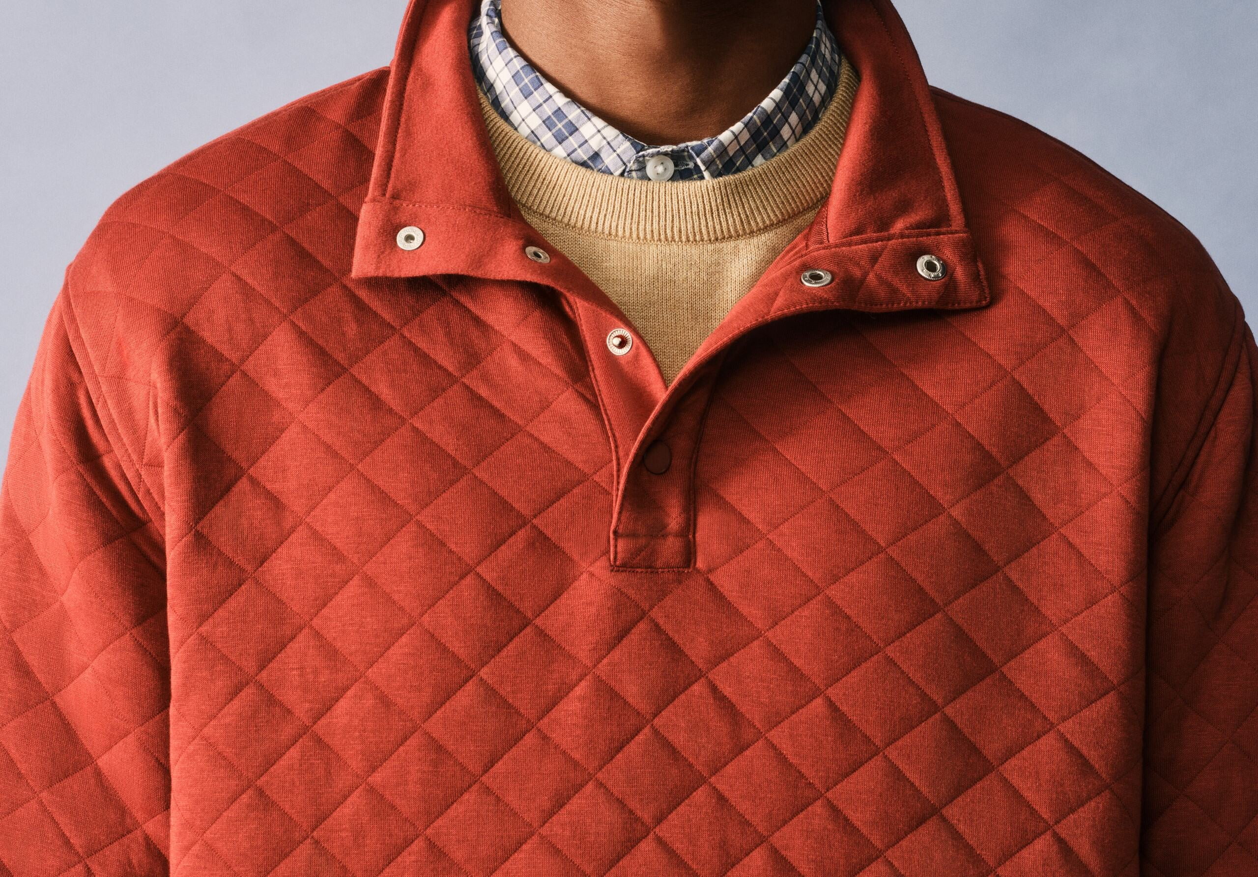 George Men's and Big Men's Quilted Snap Pullover Jacket, Sizes S-3XL