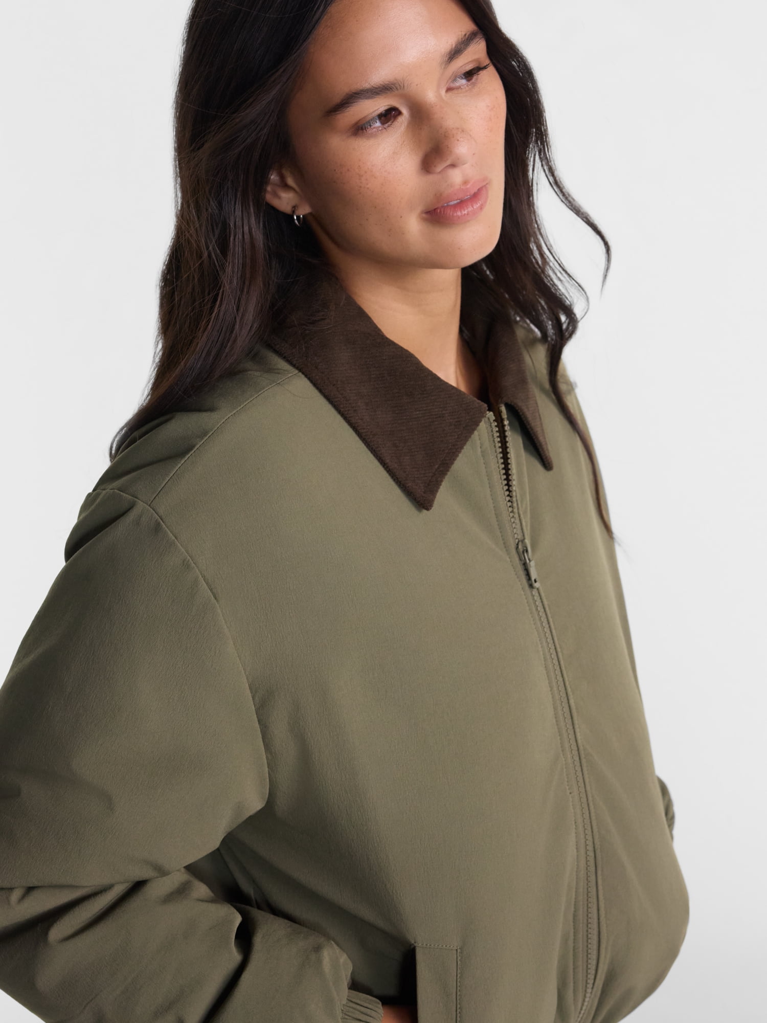 No Boundaries Puffer Barn Jacket, Women's and Women's Plus XXS-4X
