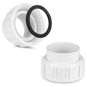 Residential Pool Equipment Union Repair Part for Chlorinator Plumbing, PVC Fitting with Threaded Nut, Seal Gasket, Textured Grip Finish