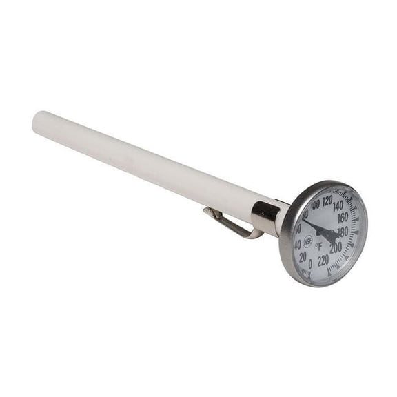 5" Stem Analog Dial Pocket Thermometer, 0 Degrees to 220 Degrees F 6DKD2