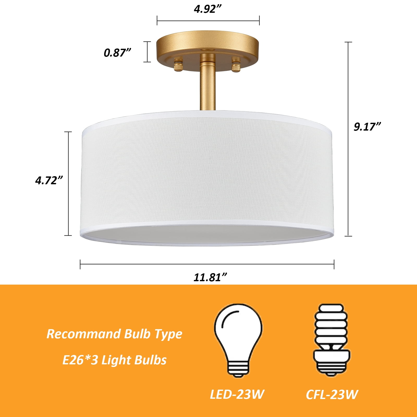 Modern Gold Light Fixture Ceiling Mount Flush Mount Drum Ceiling Light Fixture