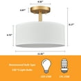 thumbnail image 5 of Modern Gold Light Fixture Ceiling Mount Flush Mount Drum Ceiling Light Fixture, 5 of 6