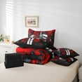 thumbnail image 6 of Manfei Gothic Skull 7pcs Bedding Comforter Set,Romantic Flower Rose Queen Bedding Sets,Girl Red Floral Queen Sheet Sets For Boys,Microfiber Bedroom Decor Reversible, 6 of 8
