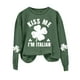 thumbnail image 1 of Gibobby Sudaderas con cremallera Sudadera informal de manga larga con estampado de cuatro para el día de San Patricio, sudadera verde con cuello redondo para mujer (Blanco, XXXL), 1 of 4