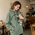 thumbnail image 5 of lcziwo Cat Pouch Hoodie Women Pet Hoodies Oversized Dog Carrier Hooded Sweatshirt with Carrying Pockets 2026 Army Green,S, 5 of 8