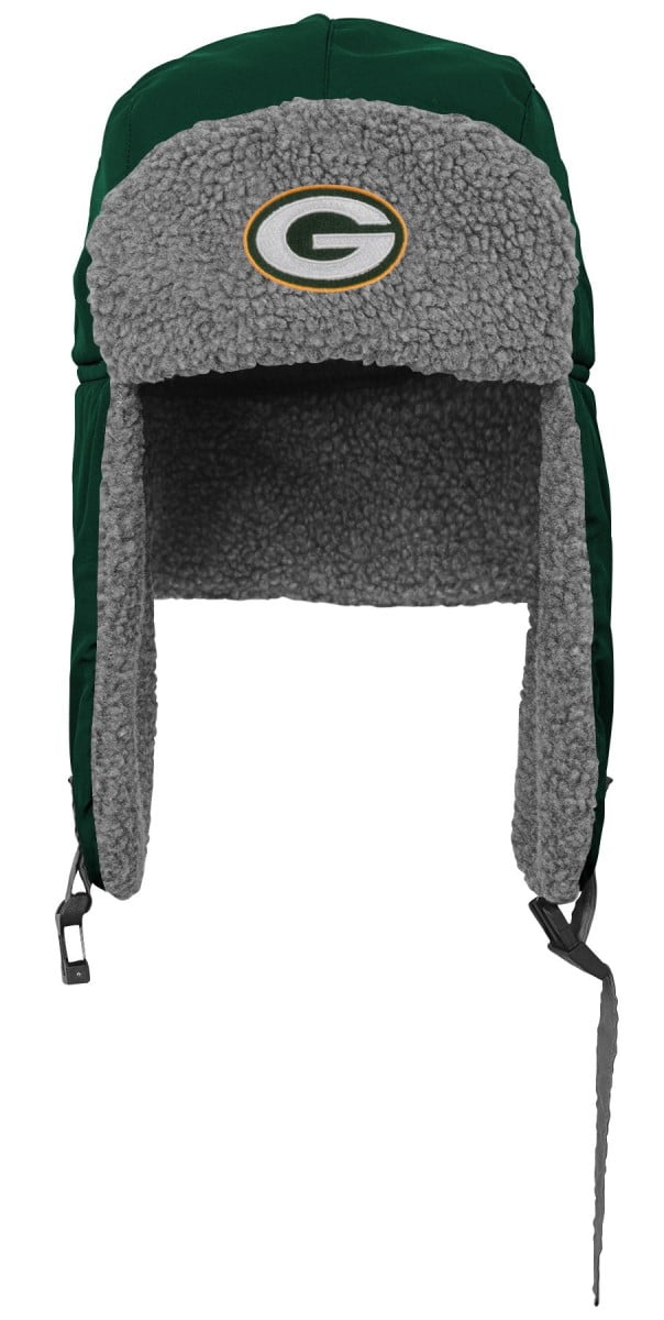 Green Bay Packers Youth NFL "Winter Storm" Fur Lined Knit Trooper Hat by Outerstuff