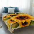 thumbnail image 4 of Sunflower Blanket Soft Cozy Warm Throw Blanket for Couch, Plush Fuzzy Flannel Fleece Blankets for Sofa, Oil Painting Summer Botanical Bed Blankets Lightweight Gifts for Women, 50"x60", 4 of 9