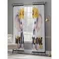 thumbnail image 4 of Cute Elephant Sheer Curtains 2 Panels Set Welcome Words Animal Flower Film Boundary Linen Texture Sheer Window Curtains Light Filtering Rod Pocket Voile Drapes for Bedroom Living Room 52"X96", 4 of 9