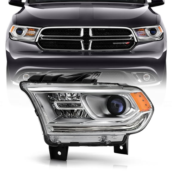 For 2014-2017 Dodge Durango Chrome Halogen w/o DRL Projector Headlight Driver