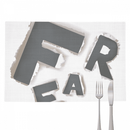 

Fear Tears Apart Letter Space Placemat Pad Kitchen Woven Heat Resistant Cushion Rectangle
