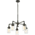 thumbnail image 4 of Quoizel SQR5005RK Squire 26" 5-Light Clear Glass Chandelier in Rustic Black, 4 of 4