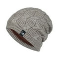 thumbnail image 2 of ZNQHFRE Men Women Warm Plush Lined Knit Beanie, Thick Outdoor Pull‑On Hat For Autumn Winter, 2 of 3