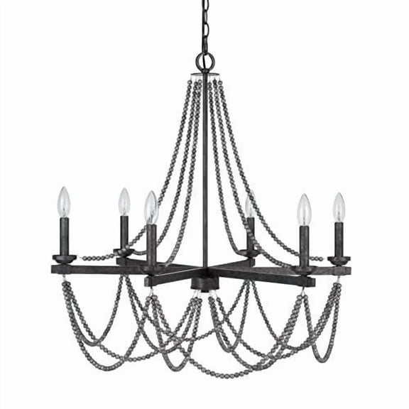 Cal Lighting 60W X 6 Ventura Metal Beaded Chandelier